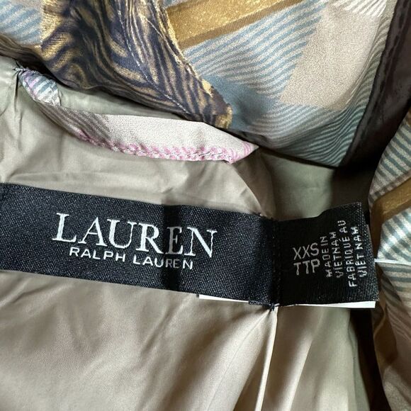 NWT Ralph Lauren Womens XXS Plaid Belting Print‎ Taffeta Down Coat Highland $345 - Picture 3 of 10